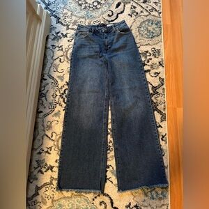 BCBGeneration Blue Flare Wide Leg Jeans Size 7/28 High Rise